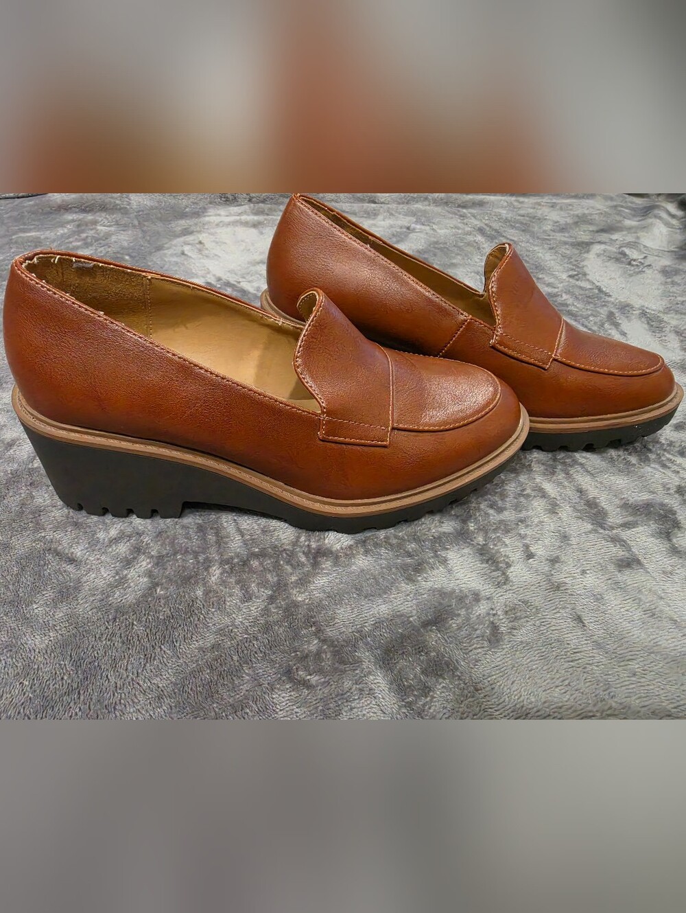 Soda Brown Platform Loafer Slip-On